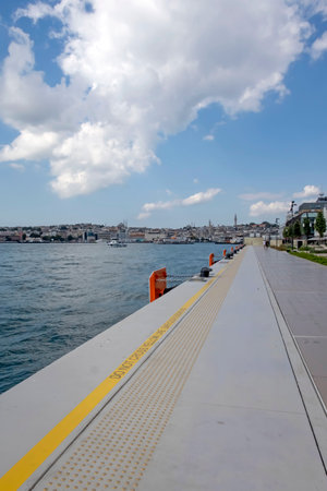 istanbul,Turkey.July 13,2022.Istanbul's new cruise port Galataport. Istanbul and Bosphorus view in...