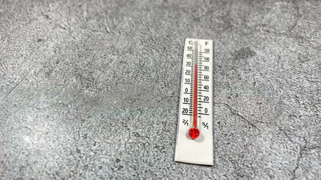 thermometer on the gray background