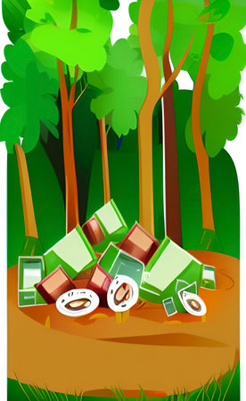 Let's protect our world. Environmental pollution in nature.のイラスト素材