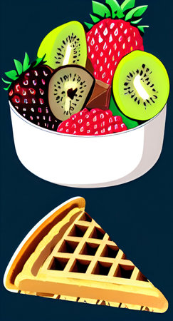 close-up ready-to-eat wafflesのイラスト素材