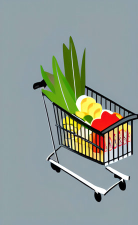 close up shopping cart isolatedのイラスト素材