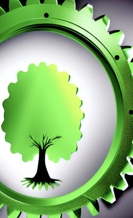 green nature and environmentally friendly industryのイラスト素材