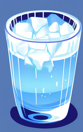 close up ice cubes in glassのイラスト素材