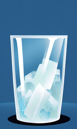 close up ice cubes in glassのイラスト素材