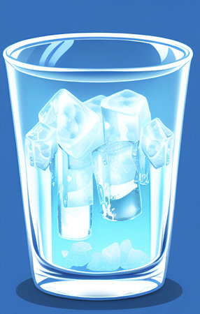 close up ice cubes in glassのイラスト素材