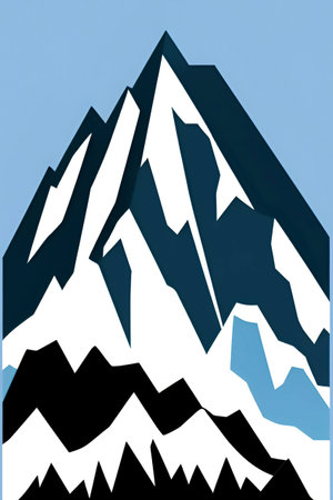Mountains with snow and blue sky in the background. vector illustration.のイラスト素材