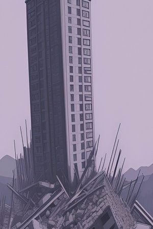 3D rendering of a high-rise building in the desert.Earthquake is one of the most important natural...