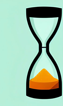 Hourglass with sand on a green background. Time concept. vector illustration.の写真素材