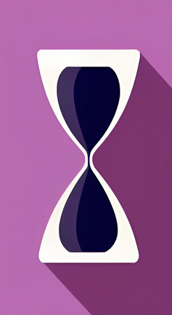 Hourglass on a purple background. minimalism 3d renderingの写真素材