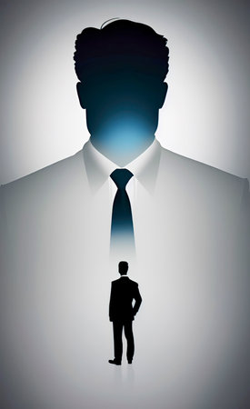 Silhouette of a businessman in a business suit. vector illustration.の写真素材