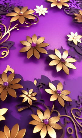3d illustration of abstract geometric composition,floral background,digital art works.の写真素材