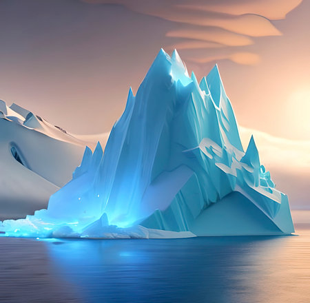 Iceberg in the ocean. 3d rendering. Computer graphics.の写真素材