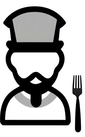 Illustration of a chef with a fork on a white backgroundのイラスト素材