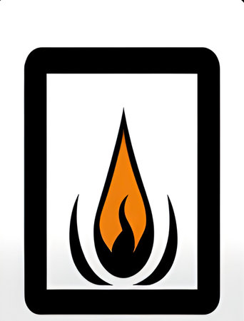 fire icon on white background. vector illustration.の写真素材