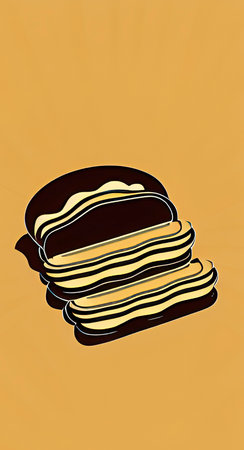 Illustration of a slice of bread isolatedの写真素材