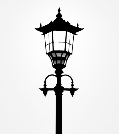 Lamppost isolated on a white background. vector illustration.のイラスト素材