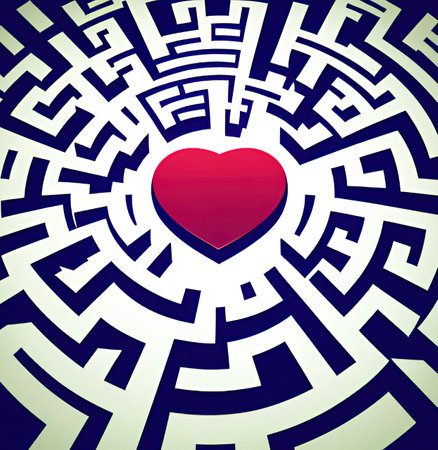 Heart in the maze. vector illustration. Can be used as a background.の素材