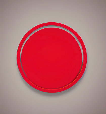 Blank red button on a gray background.の素材