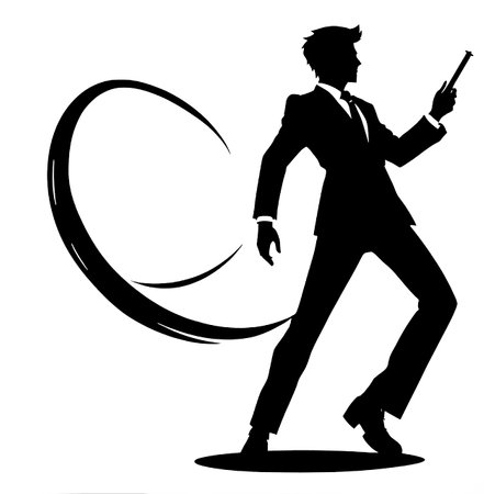 Silhouette of a man in a business suitのイラスト素材