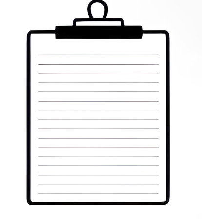 Clipboard with blank sheet of paper isolated on white background.のイラスト素材
