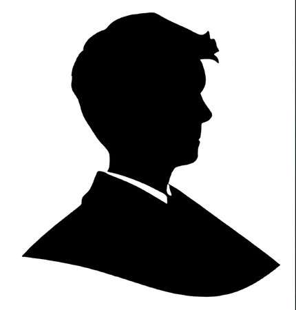 Vector silhouette of a man on a white background. Symbol of male.のイラスト素材