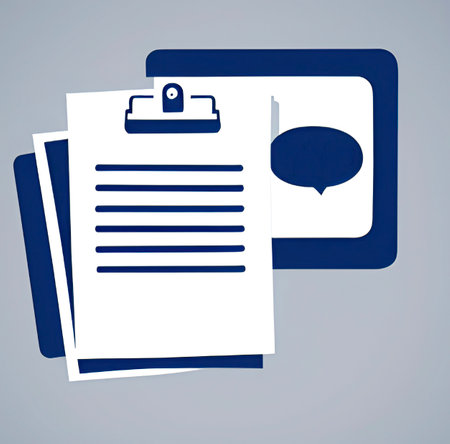 Clipboard with paper sheets and speech bubble icon. vector illustration.のイラスト素材