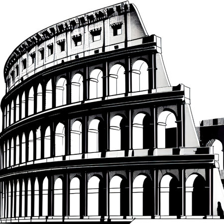 Colosseum in Rome, Italy. hand drawn vector illustrationの素材