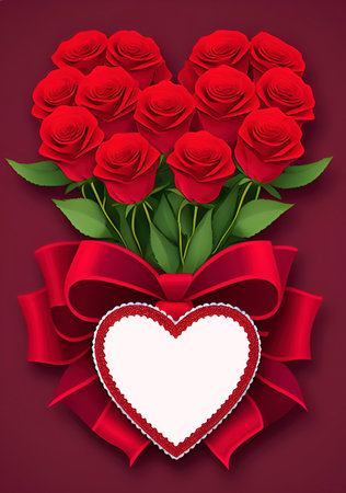 Valentine's Day background with red roses. vector illustration.のイラスト素材