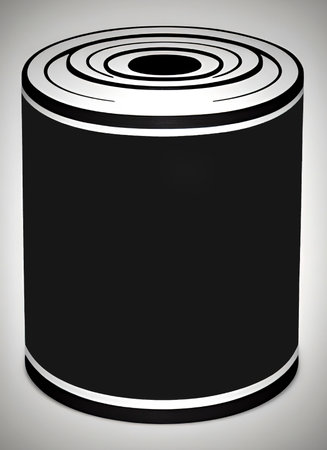 Illustration of a black cylinder on a gray background - 3d renderの素材