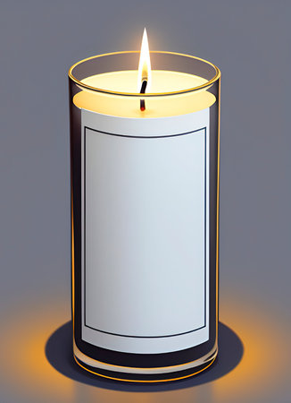 3d rendering of a wax candle with a blank space for textの素材