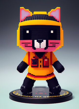 videogame character isolated on gray background. 3d illustrationの素材