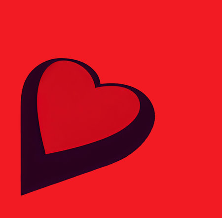 Red heart on a red background. Valentine's Day. vector illustrationの素材
