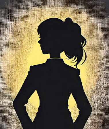 silhouette of a girl on a background of the sun.の素材