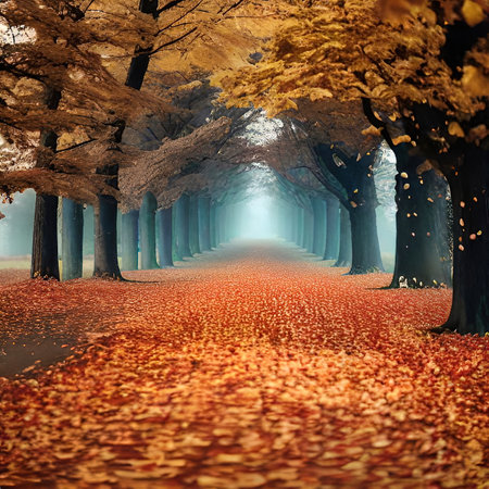 The Song of Colorful Leaves. Artistic Breeze of Autumn. Endless Palette. Artistic Breeze of Autumn Dancing with Colorful Leaves.の素材