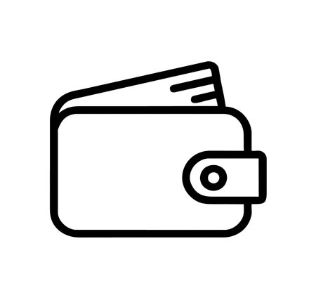 Wallet icon vector. A thin line sign. Isolated contour symbol illustrationの素材