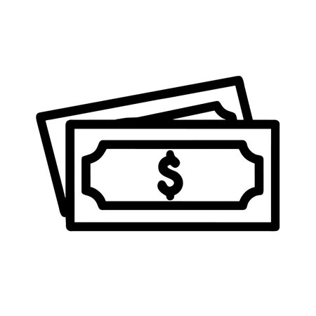 dollar icon vector. A thin line sign. Isolated contour symbol illustrationの素材
