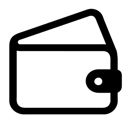 Wallet flat icon. Vector Pictogram. Black and white illustration.の素材