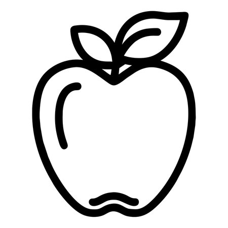 Apple icon. Outline apple vector icon for web design isolated on white backgroundの素材