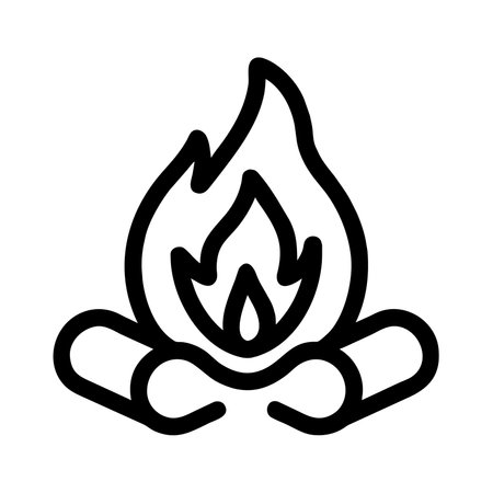 Bonfire Icon Vector. Outline Bonfire Sign. Isolated Contour Symbol Illustrationのイラスト素材