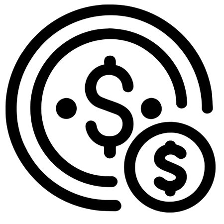 Dollar coin icon, money related vector illustration, flat design.のイラスト素材