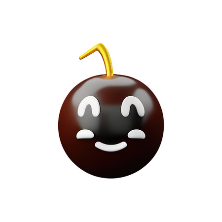 smiling chocolate isolated on a white background. 3d rendering.の素材