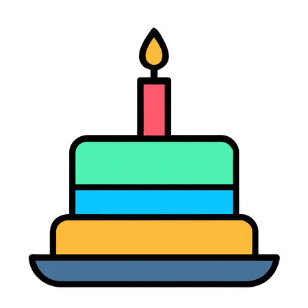Birthday cake vector illustration, filled design editable stroke icon.の素材