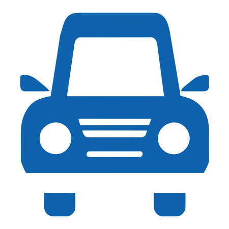 Car flat icon. Vector blue pictogram on a white background. Isolated illustration.の素材