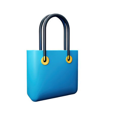 Blue bag isolated on white background. vector illustration.の素材