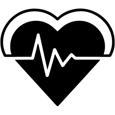 Heartbeat flat icon. Vector colorful illustration. Heartbeat pulse line cardiogram icon, vector illustrationの素材