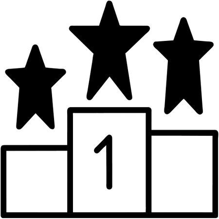 Pedestal icon with stars. Vector illustration on white background.の素材