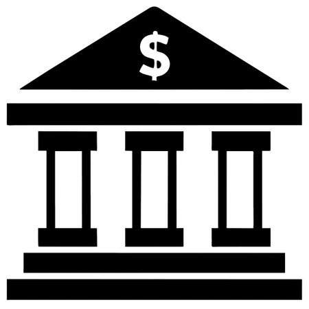 Bank Building Icon. Flat black symbol.の素材