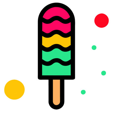 Ice cream icon, vector illustration. Flat design style, long shadow, editable stroke.の素材