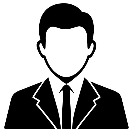 Businessman vector icon. Flat black symbol.の素材