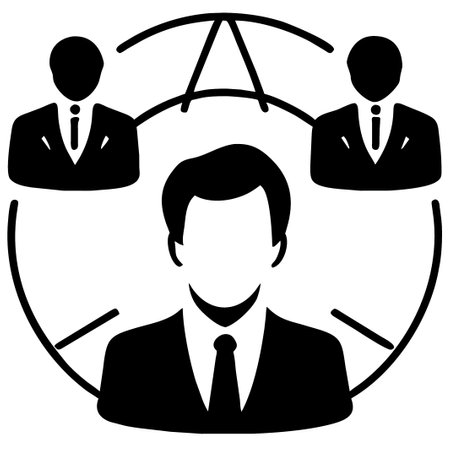 Businessman icon in black and white, vector illustration. flat style.の素材